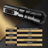 FLUX MAX Wireless Tattoo Machine Rotaty Pen Coreless Motor 2400mAh Battery Capacity LED Digital Display for Tattoo Artist