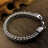 Silver Swastika Woven Bracelet Trendy Men's Domineering Rough Style