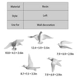 5PCS Seagull Resin Flying Bird Sculpture 3D Art Ornament Decoration Wall Stickers For Home Decor