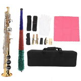 Bb Soprano Saxophone Double Bend Brass Professional B Flat Straight Soprano Saxophone