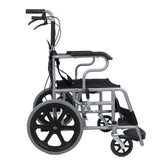 Folding Wheelchair Portable Breathable Cushion Senior Lightweight Wheelchair with Brake for Indoor Outdoor Hospital Home