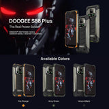 DOOGEE Cell Phone S88 Plus Rugged SmartPhone 48MP Main Camera 8GB RAM 128GB ROM IP68/IP69K Android 10 Russian version  Black