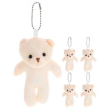 5Pcs Plush Stuffed Tiny Bear Doll Bear Pendant Stuffed Animal Keychain Hanging Charm