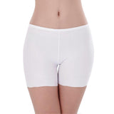 Women Short Leggings Breathable Booty Underwear Shorts Boyshort Panty Under Skirt Shorts for Dress White)