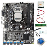 B75 12 Usb3.0 Btc Mboard Cpu+fan+4g Ddr3 Ram+ Grease+s Cable+2x Sata Cable