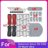44 Pcs for Saros 10/ G30/ S9 MaxV Ultra Sweeper Accessories Roller Side Brush HEPA Filter Mop Pad Dust Bag