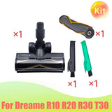 Vacuum Electric Floor Brush+Roller Brush Kit for R10 R20 R30 T30 Floor Soft Roller Brush Head with LED Dust Light
