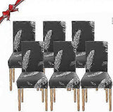 2025 Latest Model 6 Pices Housse de Chaise Extensible(Plume Gris), Universelle