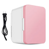 (Pink) Multifunctional 12V/220V Energy Efficient Refrigerator for Car Homes Office Desk with Fast Cooling Heating Capabilities