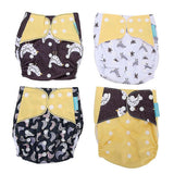 4pcs Baby Diaper Reusable Waterproof Strong Water Absorption Baby Underwear Diaper