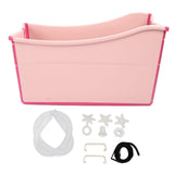 Large Toddler Bath Tub Collapsible Foldable Portable Bath Tub for Children Twins Large Size Pink
