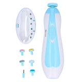 Baby Electric Nail Trimmer Kit LED Light Safe Newborns Nail File Clipper for 0?3 Years Old KidLight Blue