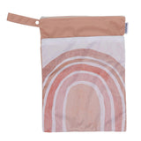 2pcs Hanging Diaper Bag Waterproof Double Pockets Zipper Closure Baby Clothes Storage Bag Rainbow