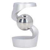 Desktop Suspended Gyroscope Reduce Anxiety Silver Bead Aluminium Alloy Rotating Gyroscope Desk Toy for Decoration Silver