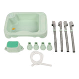 Hair Washing Basin for Bedridden Ergonomic Head Support Adjustable Height Shampoo Basin Station with Hose Green