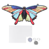 Stained Glass Window Ornament Double Side Colorful Stained Glass Window Decoration with 50cm Thin Chain Sucker TYU174