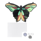Stained Glass Window Ornament Double Side Colorful Stained Glass Window Decoration with 50cm Thin Chain Sucker TYU175