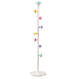 Stand Hanger Rack Metal 7 Hooks Removable Houseware Standing Coat Hanger for Bedroom Lychee White 167cm