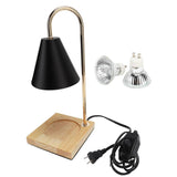 Candle Warmer Lamp Dimmable Smokeless Decorative Aroma Candle Wax Melting Light with Wooden Base for Bedroom Office Black US Plug 110V