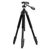 Q338 4-Section Folding Legs Live Broadcast Aluminum Alloy Tripod Mount Q338With Three-dimensional Head