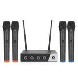 (UK Plug) XTUGA S400 Professional 4-Channel UHF Wireless Microphone System with 4 Handheld Microphone