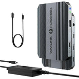(EU Plug) WAVLINK UTD49T 100W PD Input USB-A High Speed Data Transfer Adapter Thunderbolt 4 Hub