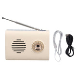 Miniature Bluetooth Speaker Portable Bluetooth Radio Solar Powered Wireless Speakers with Light for Outdoor Beige