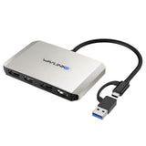 (Silver) WAVLINK WL-UG69DH2 Dual Monitor USB+Type-C to Dual 4K HD DisplayPort Adapter Splitter