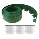 Landscape Edging Kit PE No Dig Tall Wall Garden Border with Stakes for Lawn Flower Bed Grass Yard Green 10x5x1000cm/3.9x2.0x393.7in