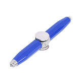 Anti Anxiety Stress Rotating Ballpoint Pen with LED Light Metal Help Thinking Fingertip Stress Reducer Ballpoint Pen Blue