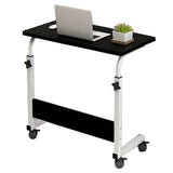 Liftable Bedside Table 60 X 40cm C Shape Metal Frame Mobile Laptop Desk for Home Sofa Black