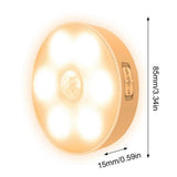 5 Pcs Rechargeable Wireless Round Motion Sensor LED Night Light Cabinet Night Lamp Bedside Lights For Bedroom Home Closet