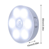 5 Pcs Rechargeable Wireless Round Motion Sensor LED Night Light Cabinet Night Lamp Bedside Lights For Bedroom Home Closet