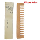 50/100PCS Natural Eco Friendly Wooden Comb Wholesale Scalp Hair Care Healthy Bamboo Comb Brushes for Hotel Travel