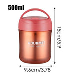 500ml Insulated Food Jar With Handle Lid Stainless Steel Leakproof Vacuum Insulated Food Jar Kids Lunch Box