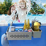 2 Sets Poolside Storage Basket + Pool Cup Holder For Above Ground Pools