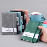 Stylish Portable Diary Notebook with Elastic Strap Bookmark Ribbon Design for Home
