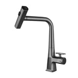 Household Rotating and Stretchable Digital Display Faucet, Waterfall Multifunctional Pull Kitchen Sink Faucet