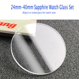 82pcs Set 20mm-40mm Assortment Round Watch Sapphire Glass Part 1.2mm Thickness 2pcs For Each Size