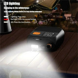Wireless Air Compressor 80w LED Lighting Tire Iatable Sup Pump for Car Motorcycle Surfing Paddle Board Boat Kayak Tool