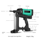 Multipurpose Hydropower Woodworking Steel Nailer Concrete Ceiling Frame Trunk Rechargeable Gas Nail Gun