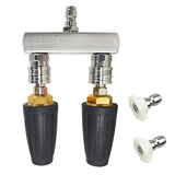 Dual Turbo Extension Nozzles 4000PSI Spray Gun Wand Lance Power Pressure Washer With 1/4 Quick Connect