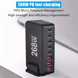 New 268W/240W GAN Gallium Nitride USB TypeC Multi-port Desktop Travel With Power Adapter PD Office Home Charger