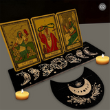Moon Shaped Stand Tarot Card Wooden Base Bracket Rectangular Display Stand,B