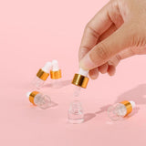 50Pcs Set 1ML Gold Mini Brown Screw Cap Glass Bottle for Essential Oils, Chemistry Lab Chemicals And Perfumes