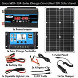 18W Panel+30A Chargers Controller+4000W Car Inverter Set 110V/220V Solar Panel System Complete Power Generation Kit