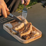 Camping Portable Picnic Fruits Vegetables Chopping Boards Lacquerless Double-Sided Outdoor Wooden Cutting Board