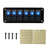2 3 4 5 6 8 Gang 12V 24V Universal Rocker Switch Panel Waterproof RV Yacht Marine Boat Car Light ON/OFF