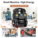 Small 220V Variable Frequency High-Pressure Compressor Portable Oil-free Mute Woodworking Painting Air Pump