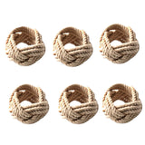12Pcs Natural Cord Woven Corded Buckle Waxed Twine Napkin Loop